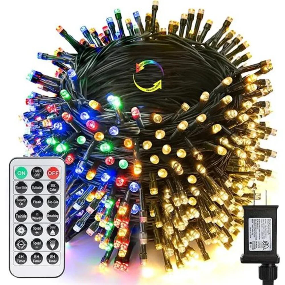 164FT 500 LED Christmas Fairy Lights, Warm White & Multi Color String Lights